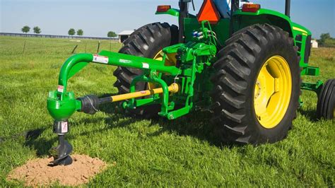 john deere compact tractor post hole digger|3 point hitch post hole digger.